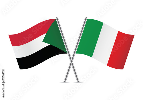 Free Download Sudan and Italy flags. Vector illustration. - GFXLoad