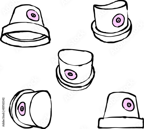spray can nozzle cap hand drawn on a white background