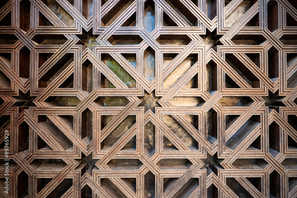 Wooden Islamic pattern on a window