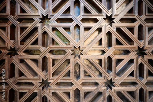 Wooden Islamic pattern on a window