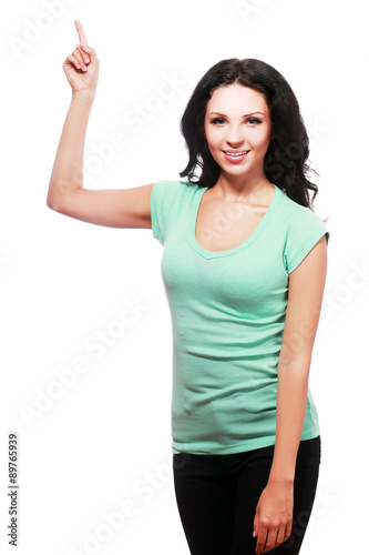 woman pointing