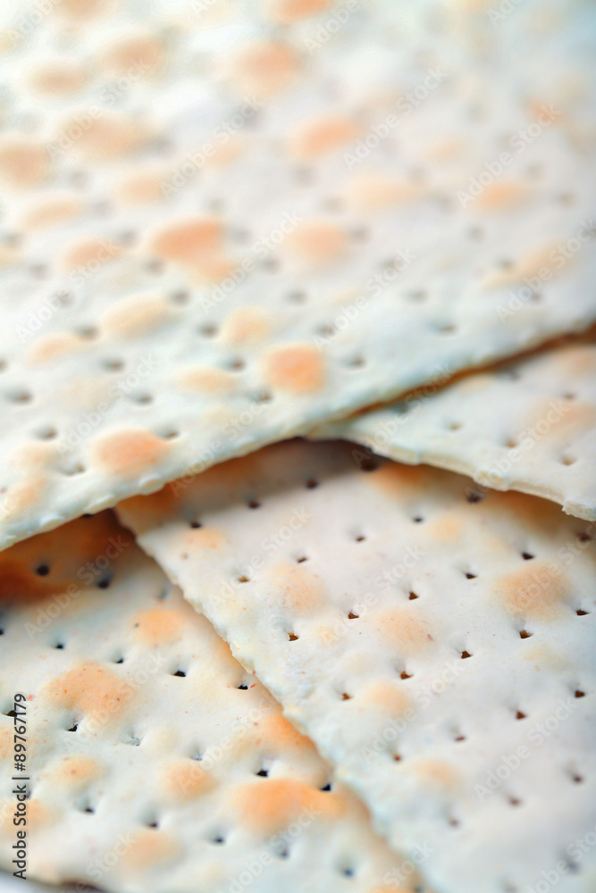 Matzo for Passover close up