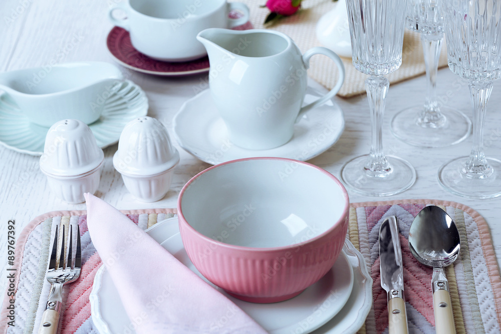 Beautiful table setting close up Beautiful table setting close up