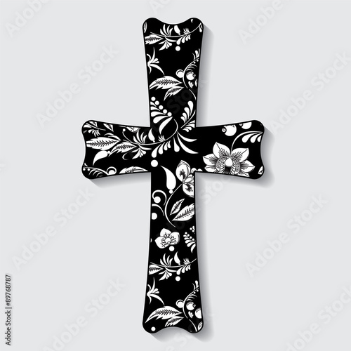 stock vector cross on the grey background