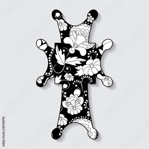 stock vector cross on the grey background