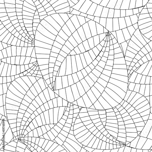 vector seamless abstract doodle web and wave pattern