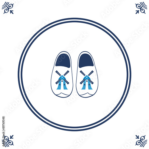 Dutch tile with cloggs - typical Dutch shoes