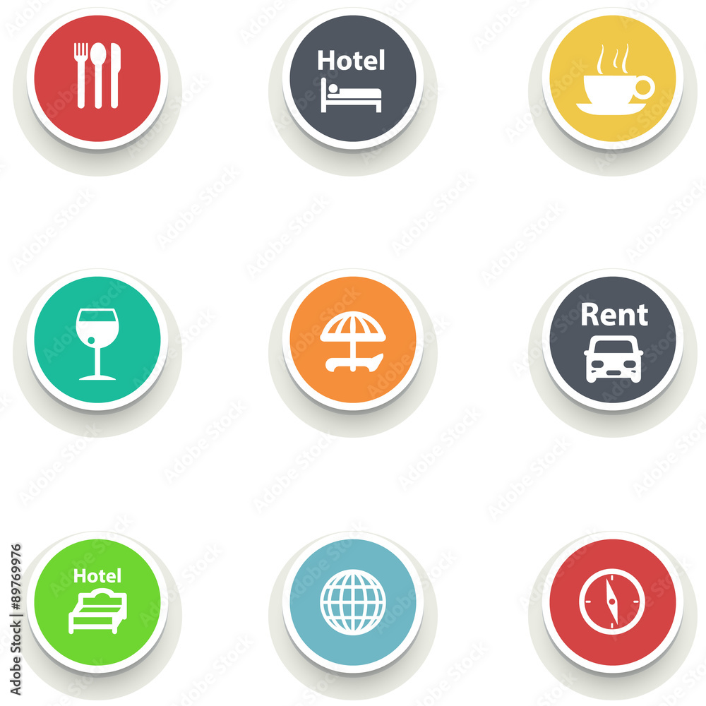 set of round icons. set of round icons.