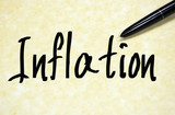 inflation word write on paper