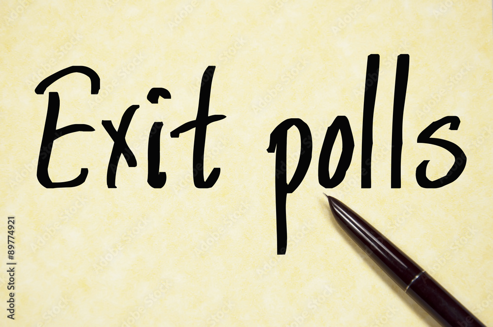 Exit polls text write on paper