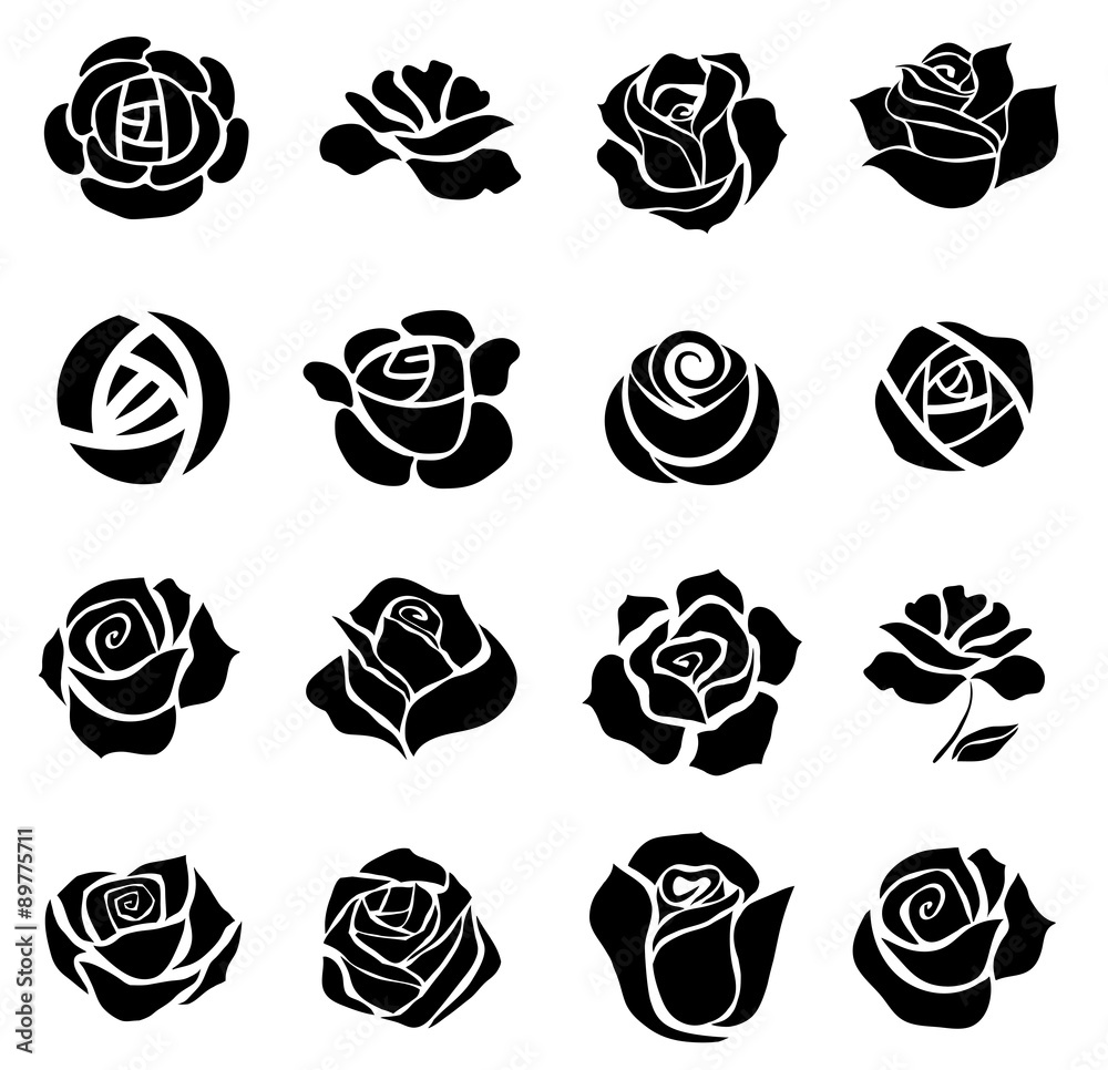 Roses design elements  - obrazy, fototapety, plakaty 