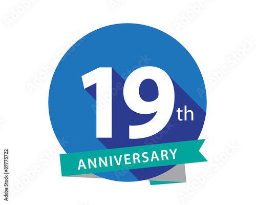 19 Anniversary Blue Circle Logo