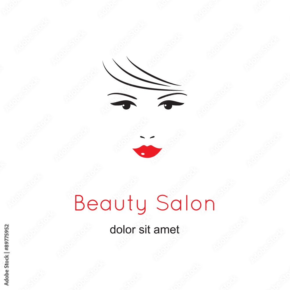 Beautiful woman's face on white background. Beauty logo template. fashion model vector illustration. Card for hair and beauty salon. Girl face Logo Beautiful woman's face on white background. Beauty logo template. fashion model vector illustration. Card for hair and beauty salon. Girl face Logo
