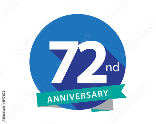 72 Anniversary Blue Circle Logo