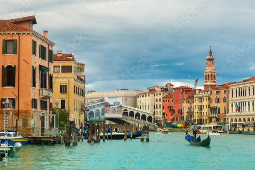  Grand Canal in cloudy day, Venice, Italy. 