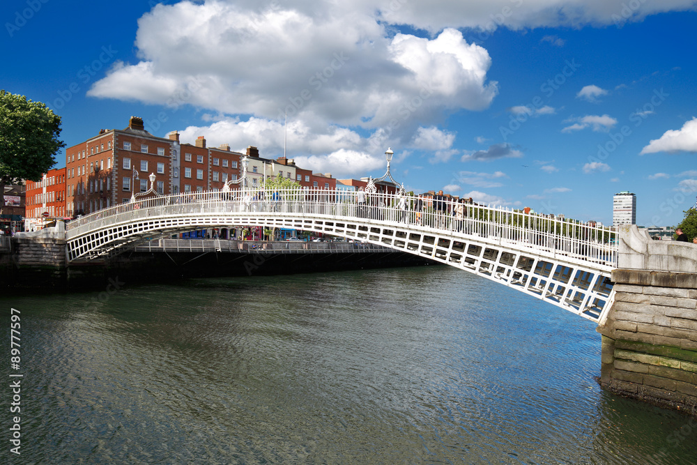 Liffey Bridge known as Ha'penny Bridge is a pedestrian bridge over the river Liffey in Dublin City Centre, built in 1816 of cast iron