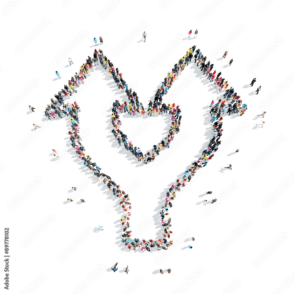 Fototapeta premium people shape arrow cartoon