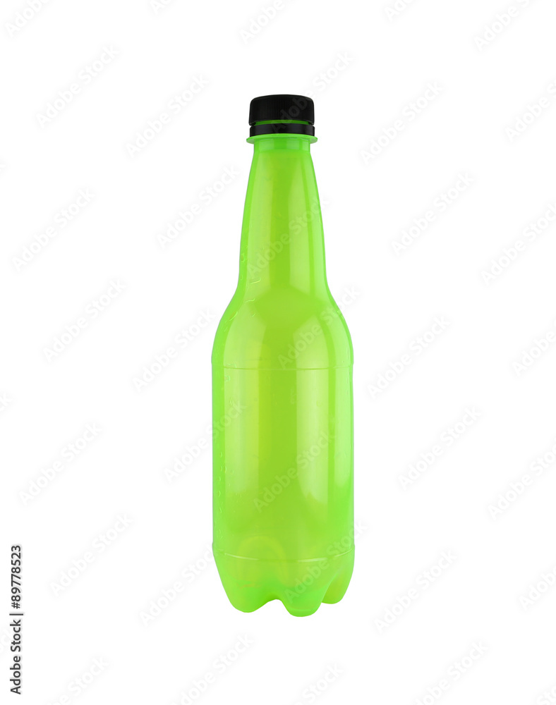 Green of bottle drink isolated on white background. Green of bottle drink isolated on white background.