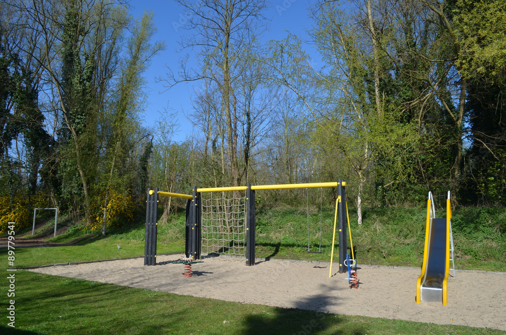 small playground near forest