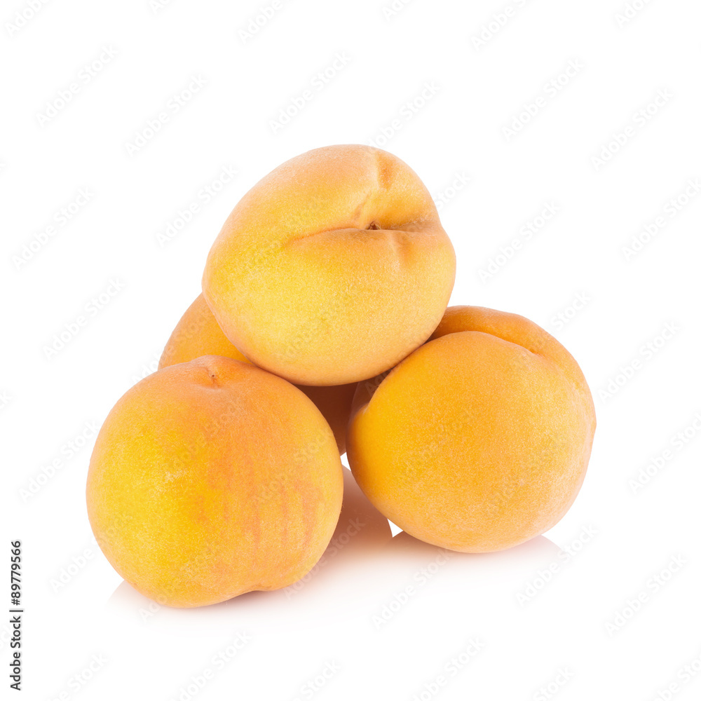 Ripe peach fruit isolated on white background Ripe peach fruit isolated on white background