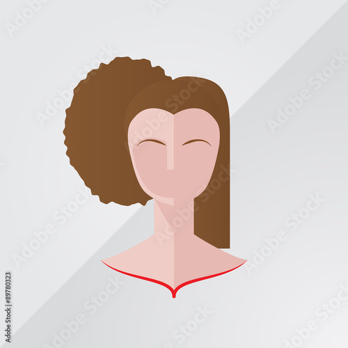 Brazilian hair straightening vector flat design.