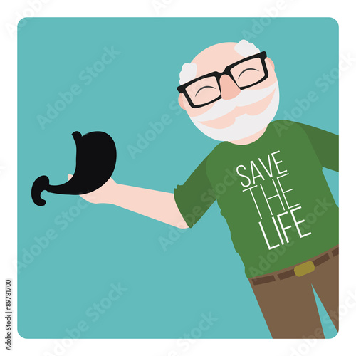 save the life illustration over color background photo