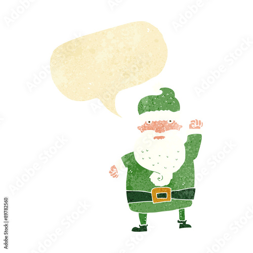 cartoon angry santa claus with speech bubble