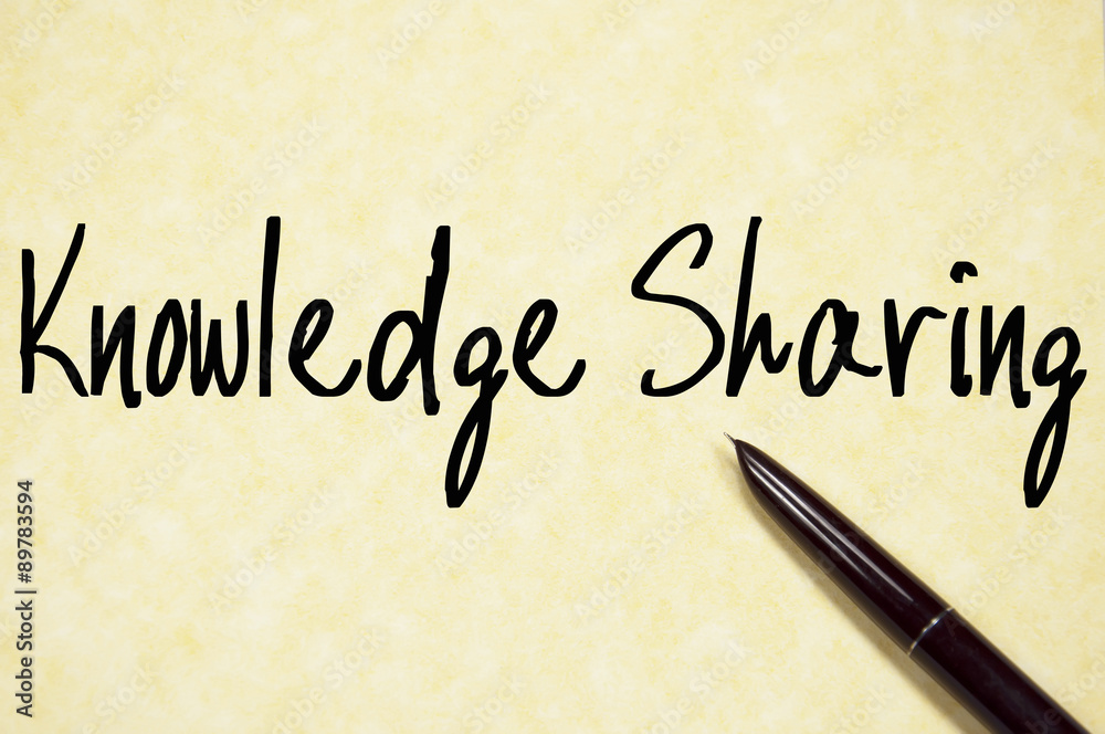 knowledge sharing text write on paper knowledge sharing text write on paper