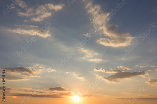 summer sky sunset with clouds