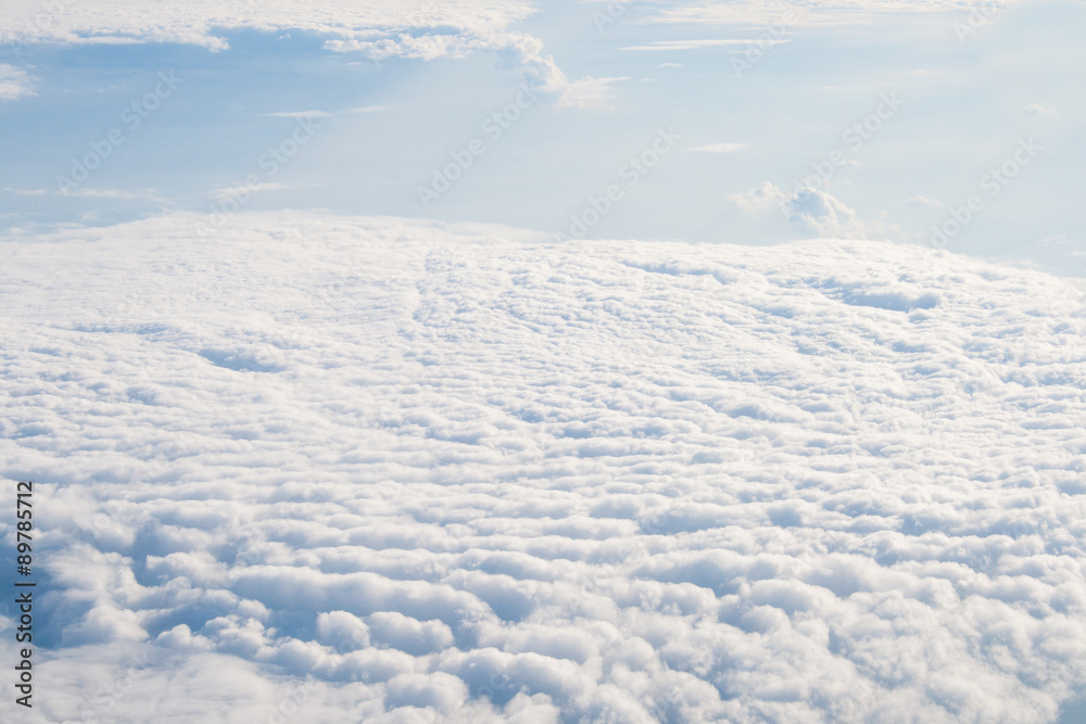 view from off the plane on clouds