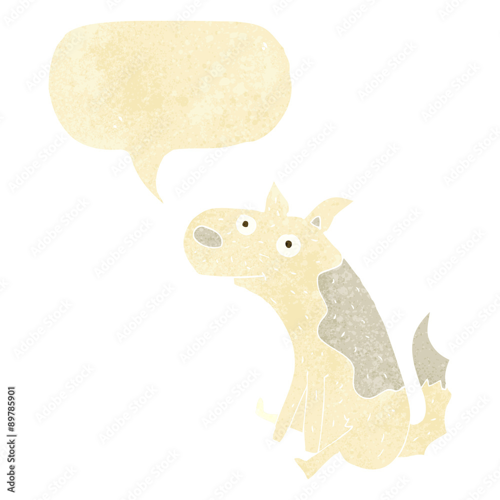 cartoon sitting dog with speech bubble cartoon sitting dog with speech bubble