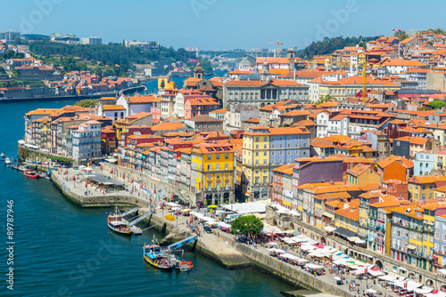 Canvas Print Ribeira waterfront district of Porto (Portugal)
