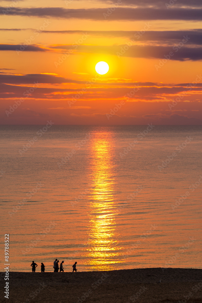 sunrise on the sea beach