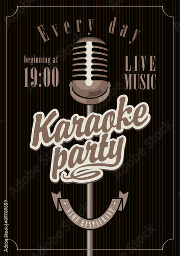 banner with microphone for karaoke parties