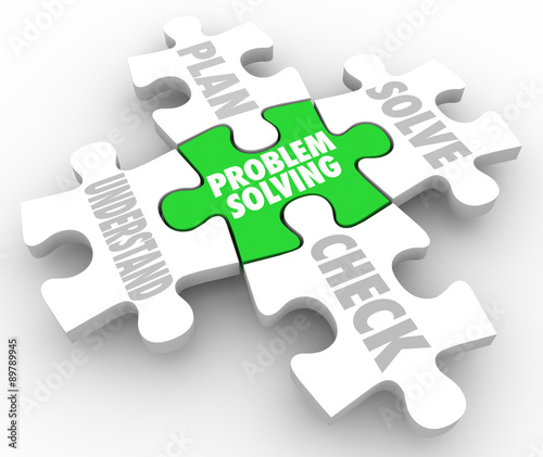 Tablou pe pânză Problem Solving Steps Puzzle Understand Plan Solve Check