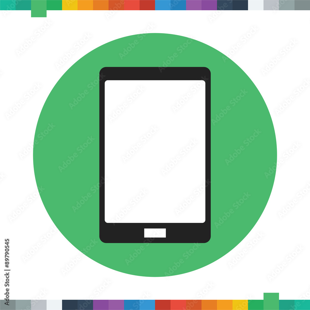 Flat smartphone icon in a circle. Flat smartphone icon in a circle.