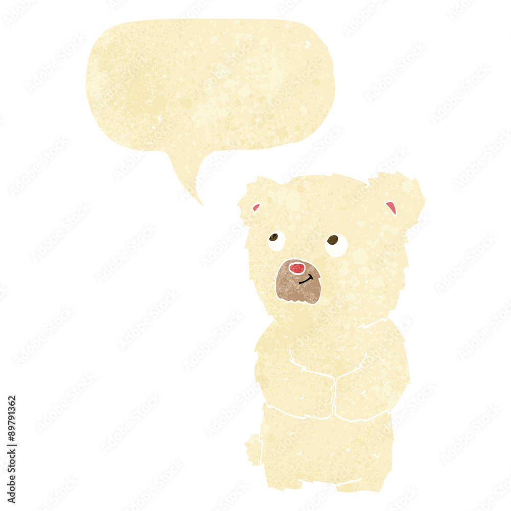 cartoon polar bear cub with speech bubble cartoon polar bear cub with speech bubble