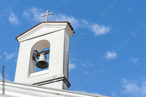 Canvas-taulu Small bell tower with a bell of a country church