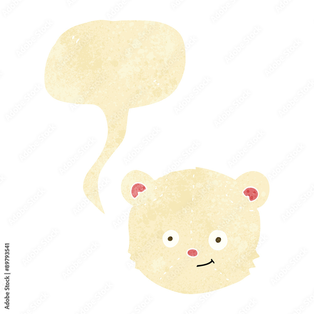 cartoon polar bear head with speech bubble