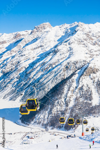 Ski lift.  Ski resort Livigno. Italy