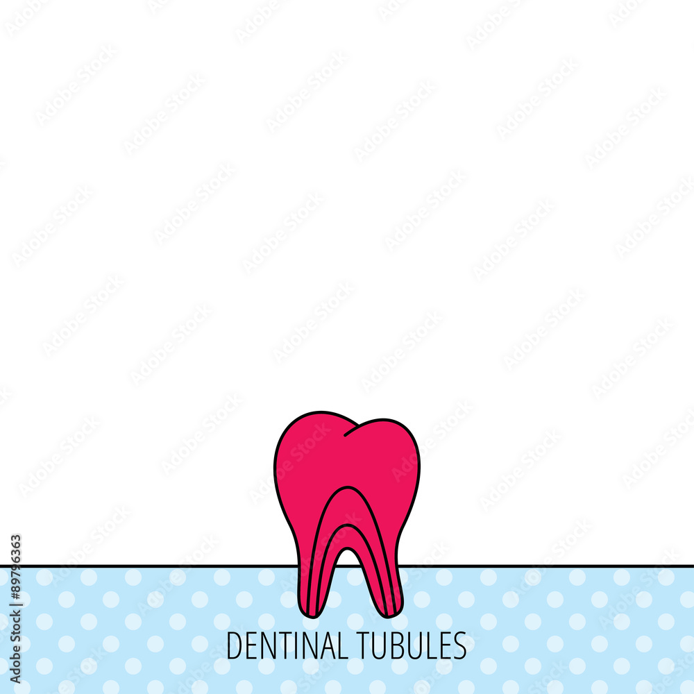 Dentinal tubules icon. Tooth medicine sign. Dentinal tubules icon. Tooth medicine sign.