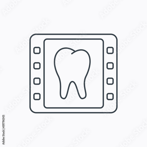 Dental x-ray icon. Orthodontic roentgen sign.