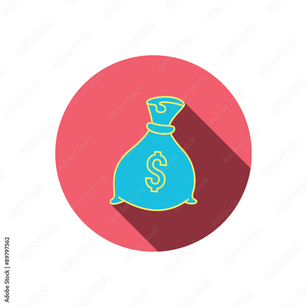 Sack with dollars icon. Money bag sign. Sack with dollars icon. Money bag sign.