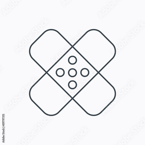 Medical plaster icon. Injury fix sign.