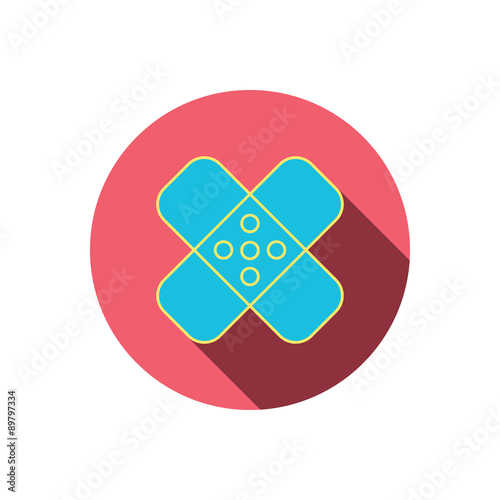 Medical plaster icon. Injury fix sign.
