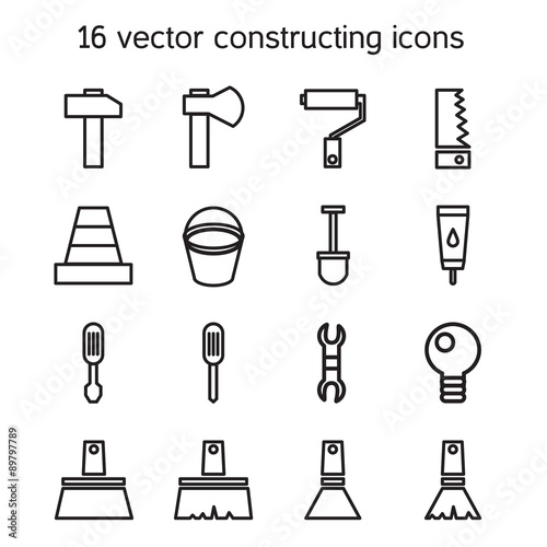 Constructing and building icons set