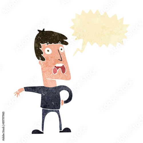 cartoon complaining man with speech bubble