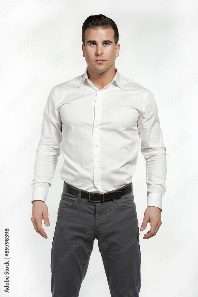 Athletic White Male in Fitted Shirt Athletic White Male in Fitted Shirt