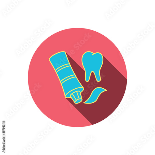 Toothpaste icon. Teeth health care sign.