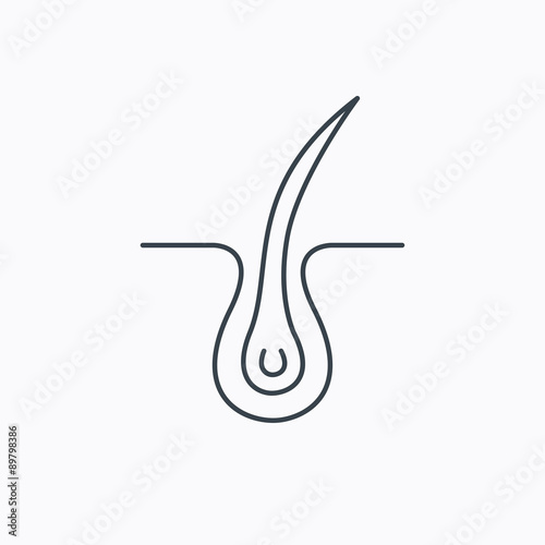 Trichology skin icon. Dermatology hair sign.